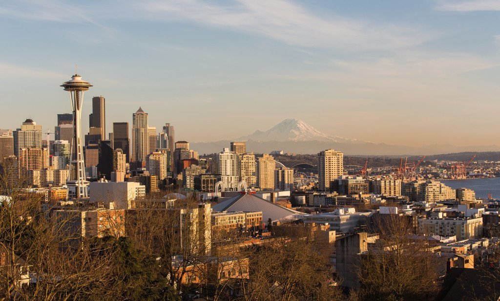 Kerry Park at sunset. Seattle, WA. Photo by Jonathan Miske via Flickr CC