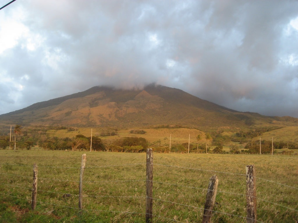 Miravalles Volcano a back drop for hot springs in Costa Rica