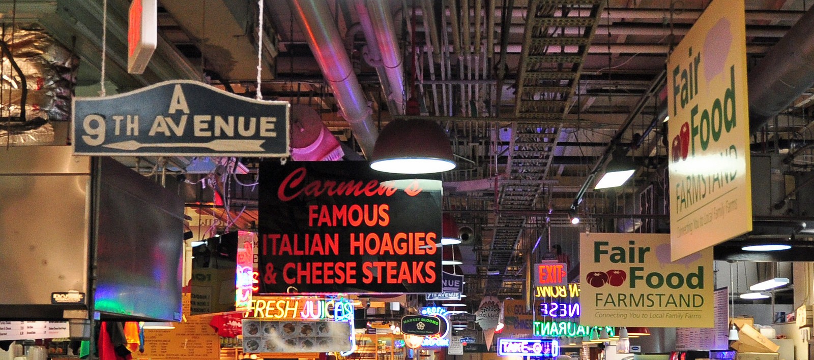 Reading Terminal Market Signs, Philadelphia, PA. Photo by Peter Miller via Flickr CC