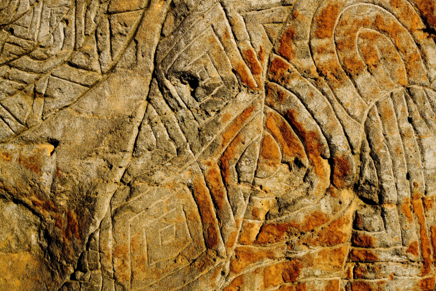 Aboriginal rock carving at Birrarung Marr Melbourne