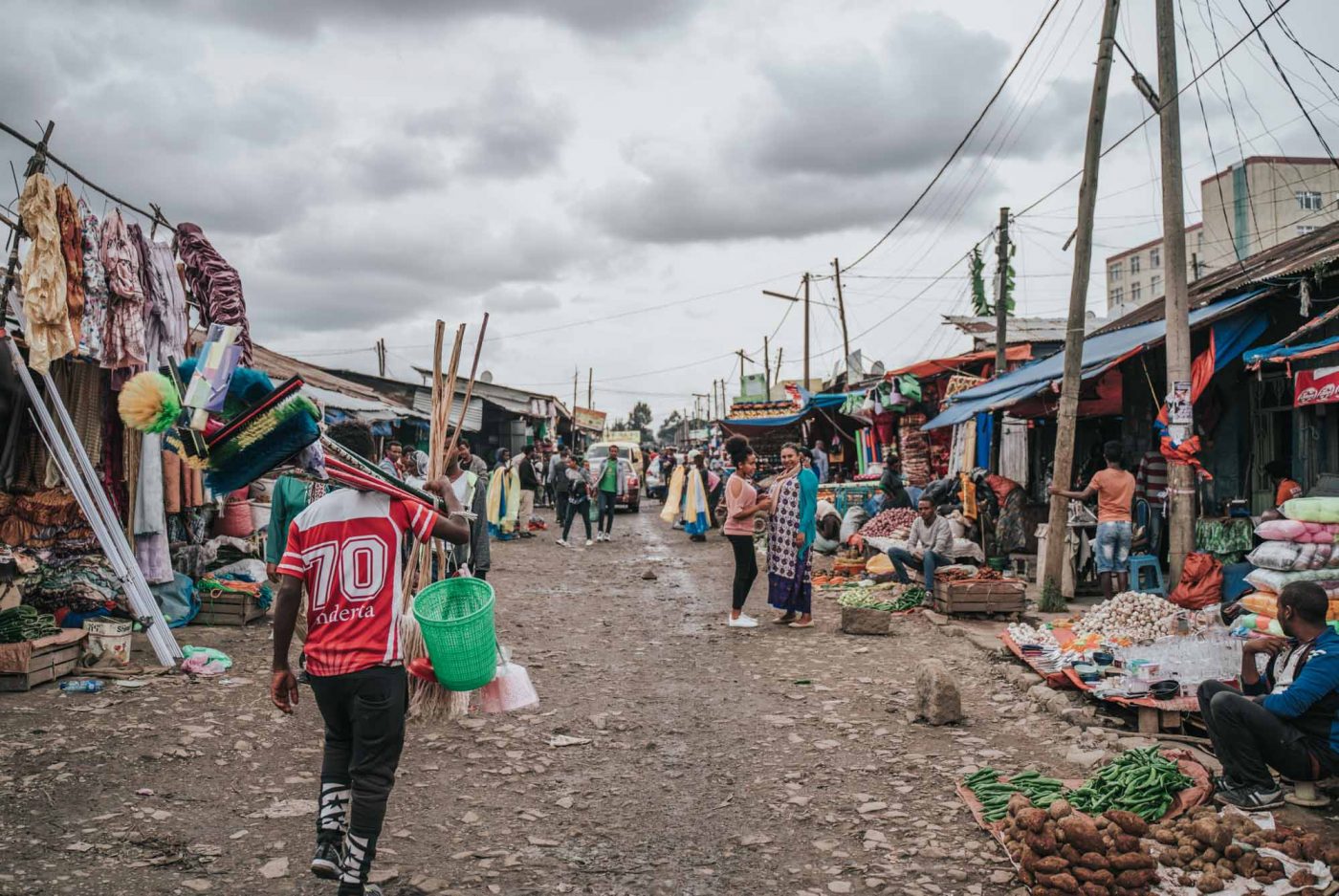 One of the many market streets in Addis Ababa