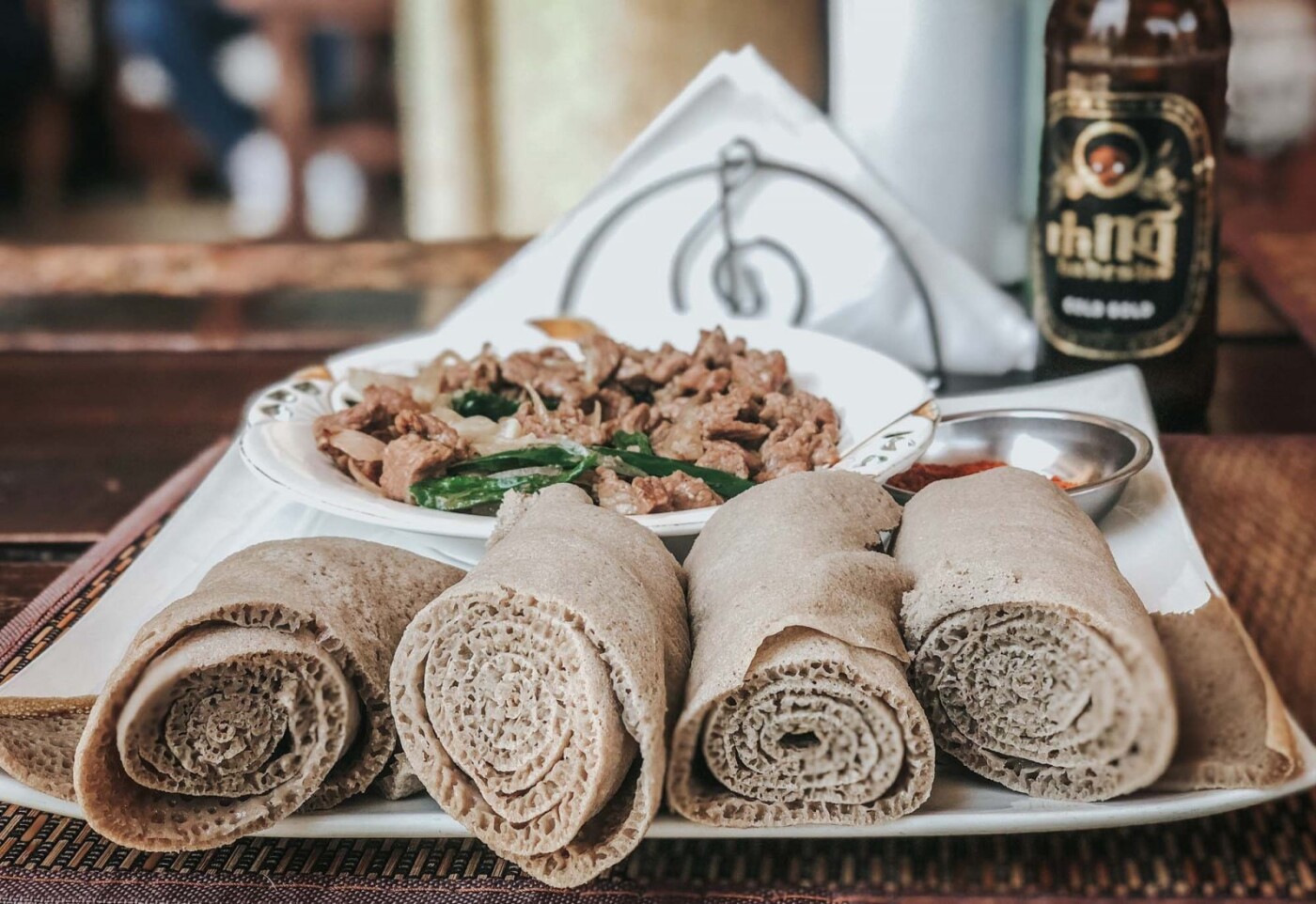 Injera, the main ingredient in every Ethiopian dish