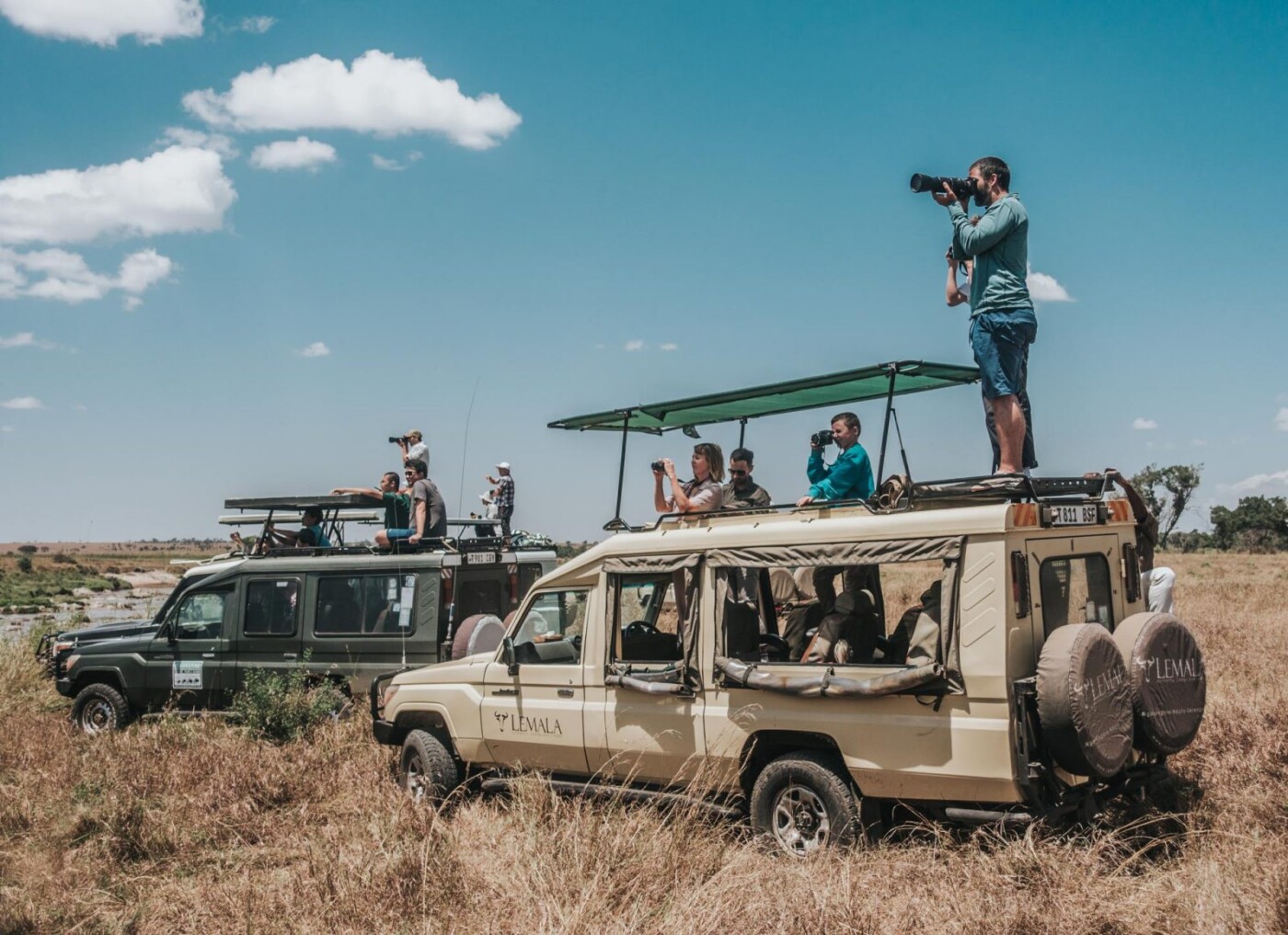 Enjoying the safari tour in the Serengeti