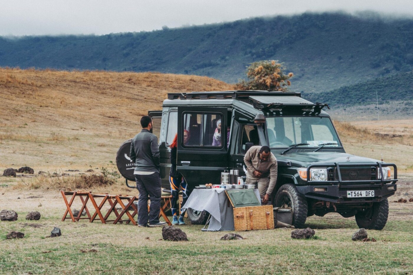 Picnic lunch in Ngorongoro National Park on a safari with &beyond