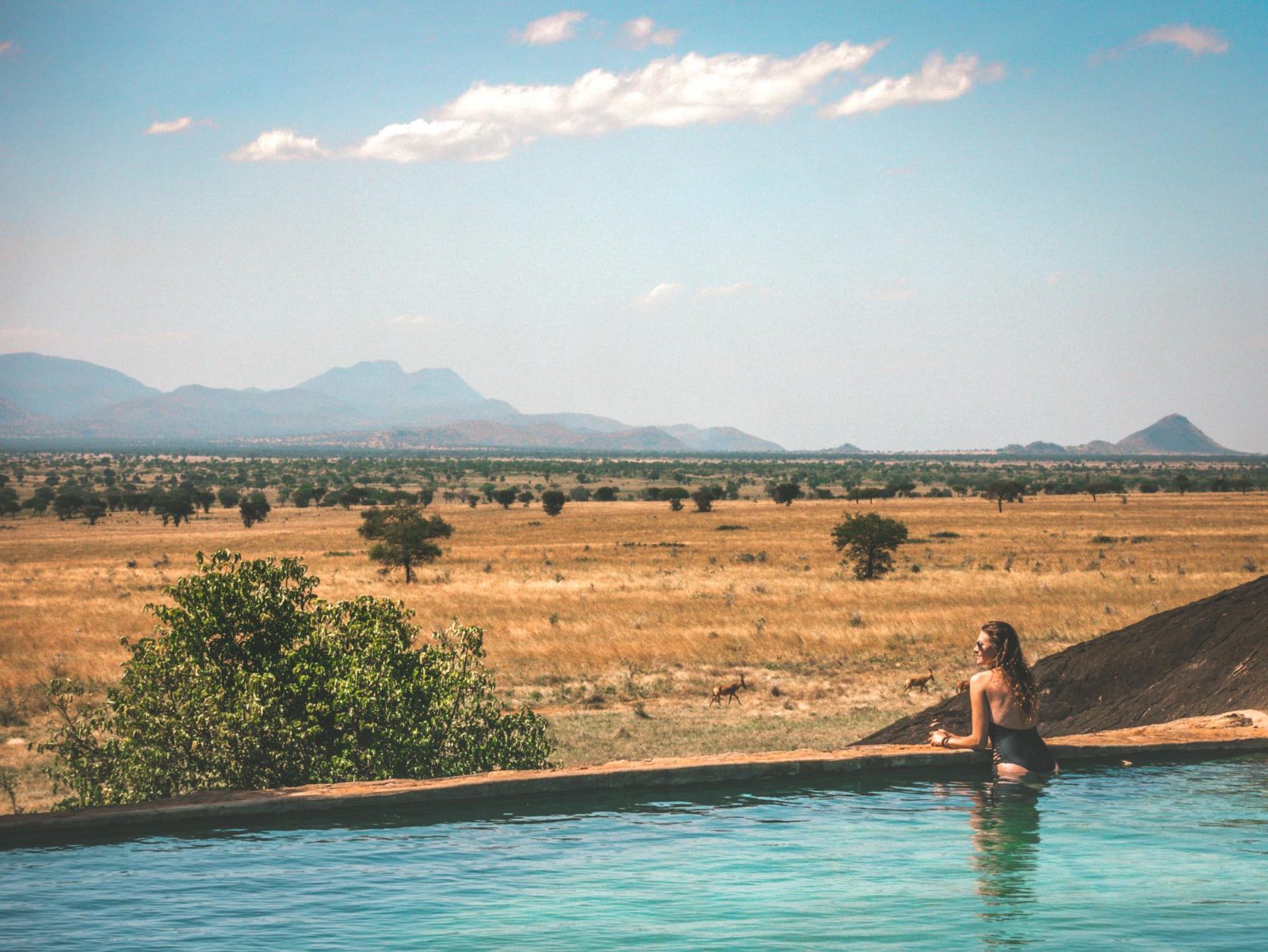 A pool with a view at Apoka Lodge in Kidepo National Park in Northern Uganda