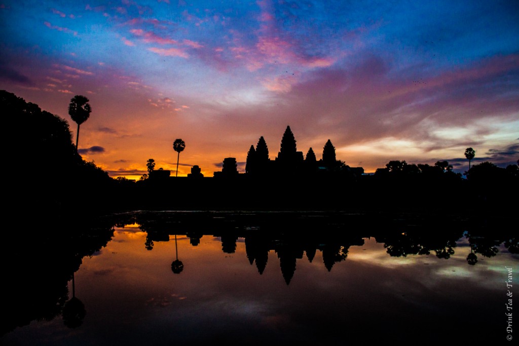 Breathtaking sunrise at Angkor Wat