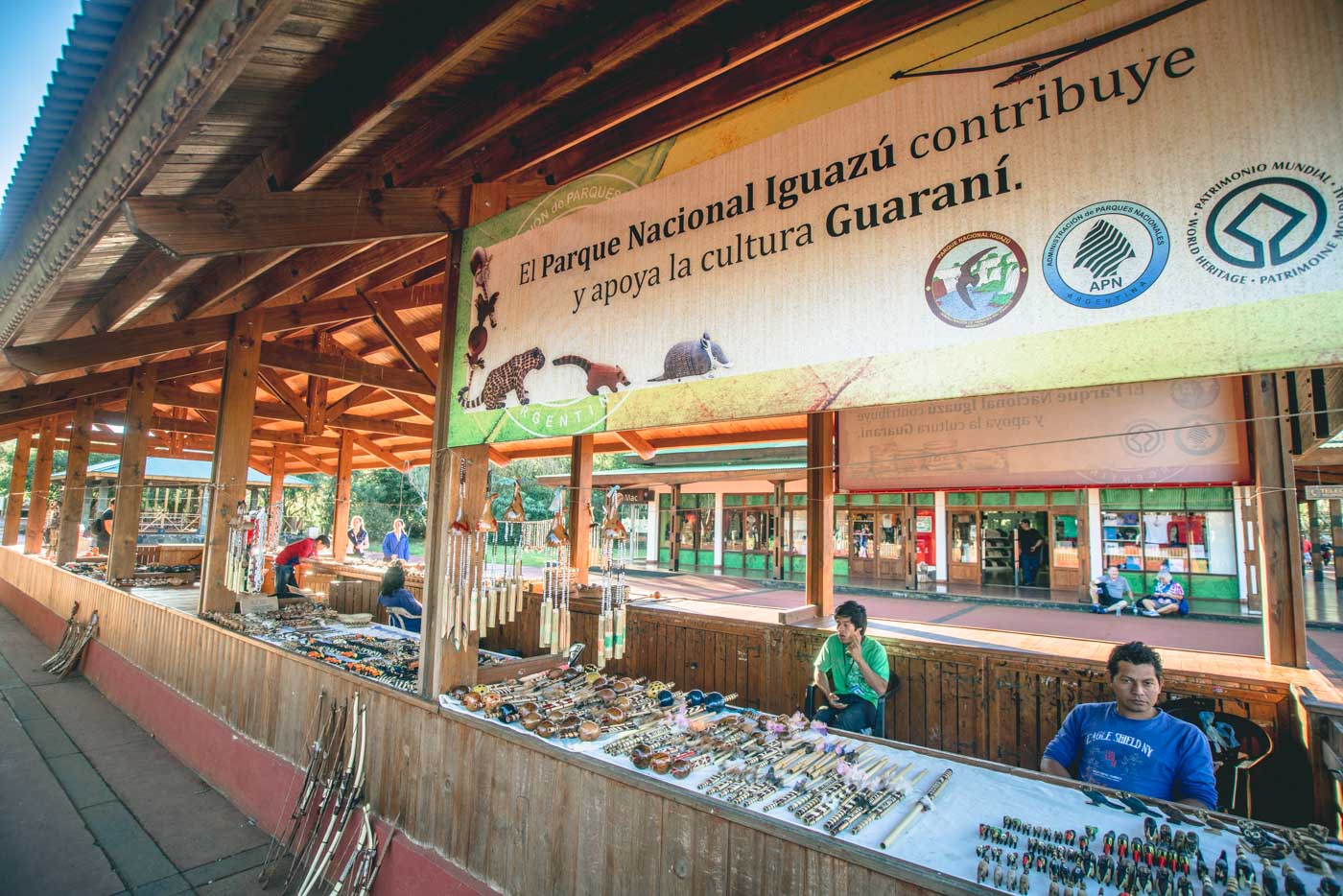Souvenir stalls at inside the Iguazu Falls Park in Argentina