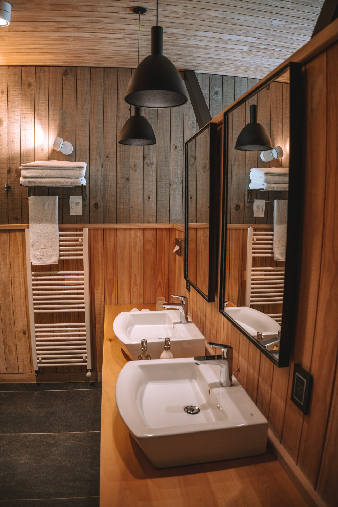 The bathroom area in Explora El Chalten hotel