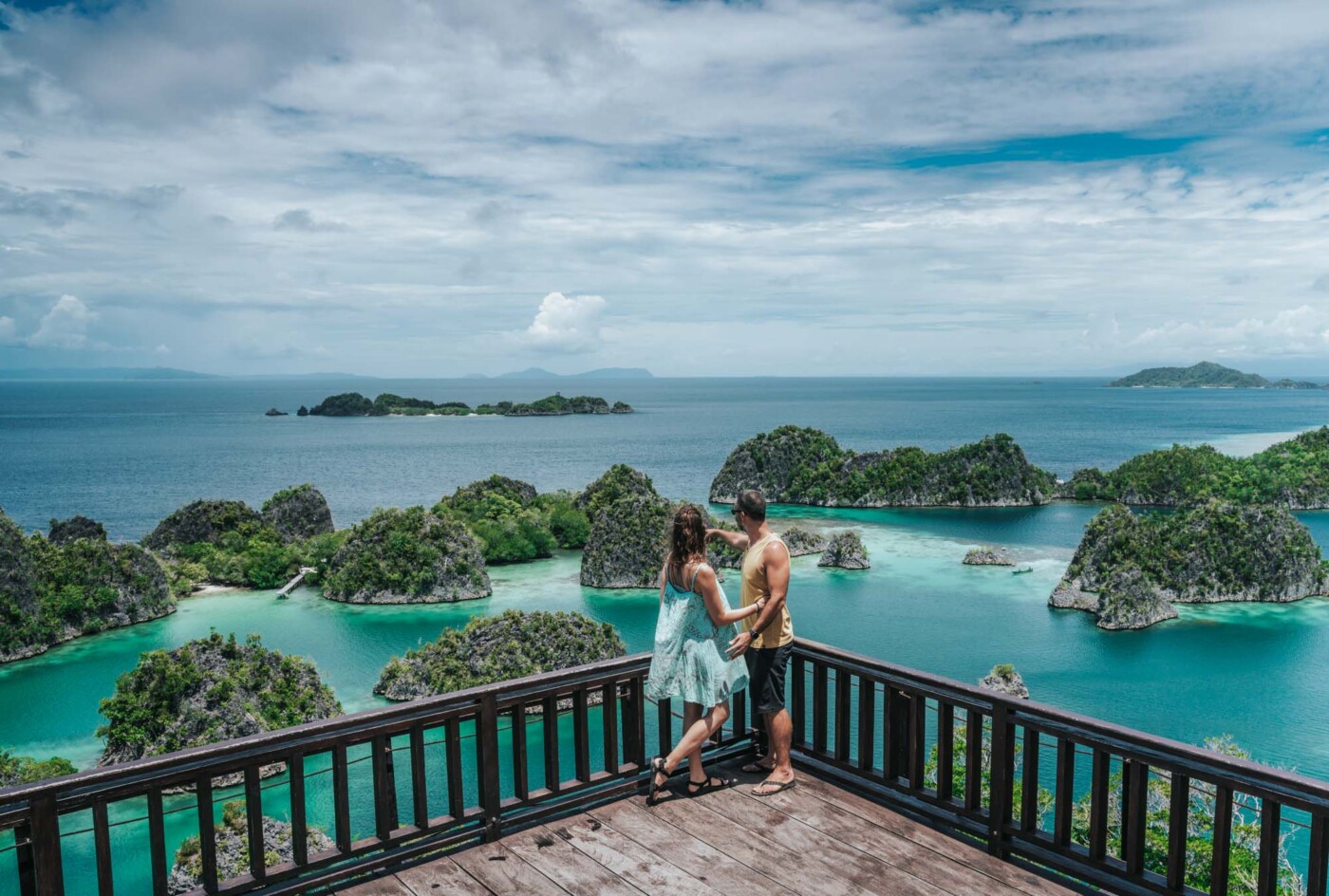 Overlooking Fam Islands in Raja Ampat, Indonesia