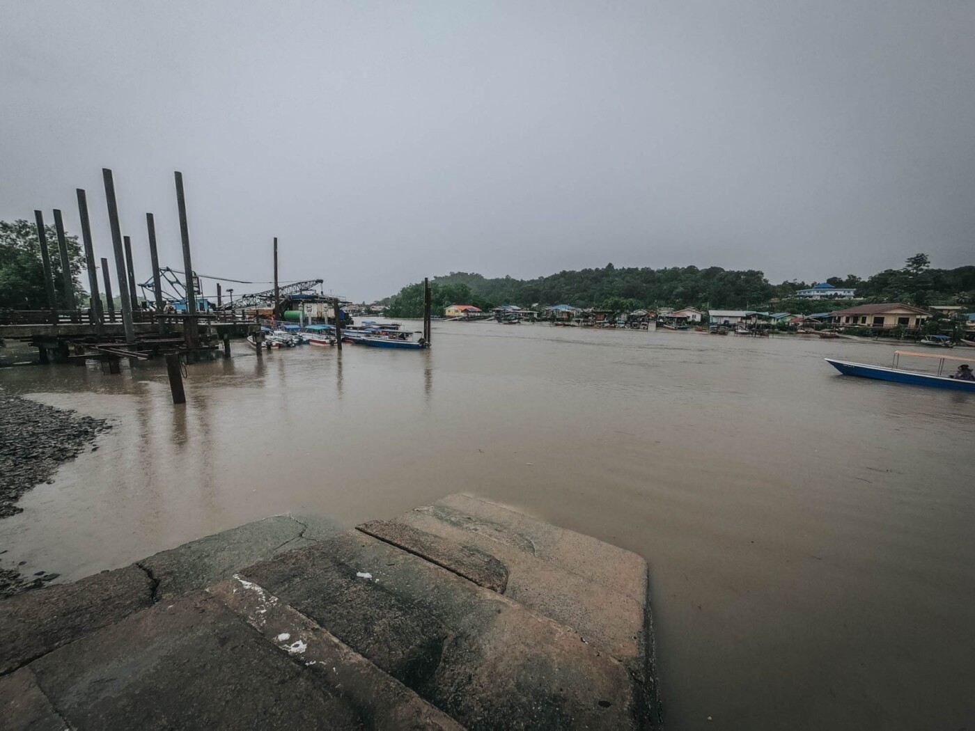 Local boats near the village outside of Bako National Park