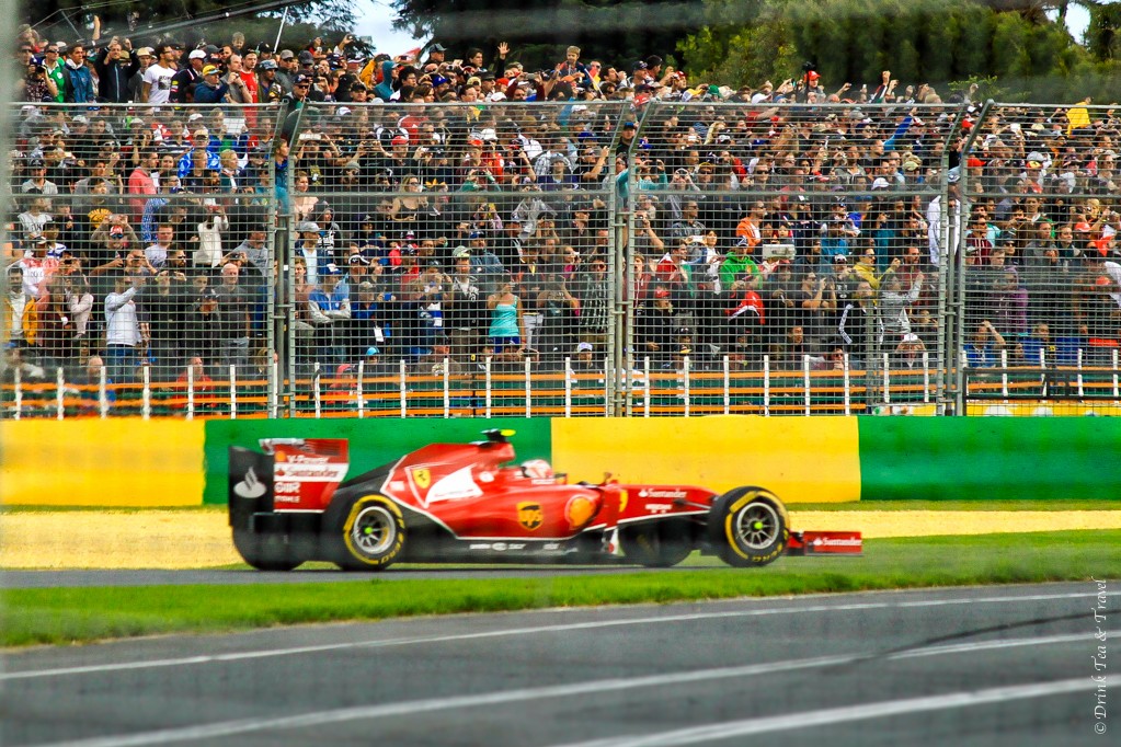 Ferrari speeding by at the Australian Grand Prix in Melbourne