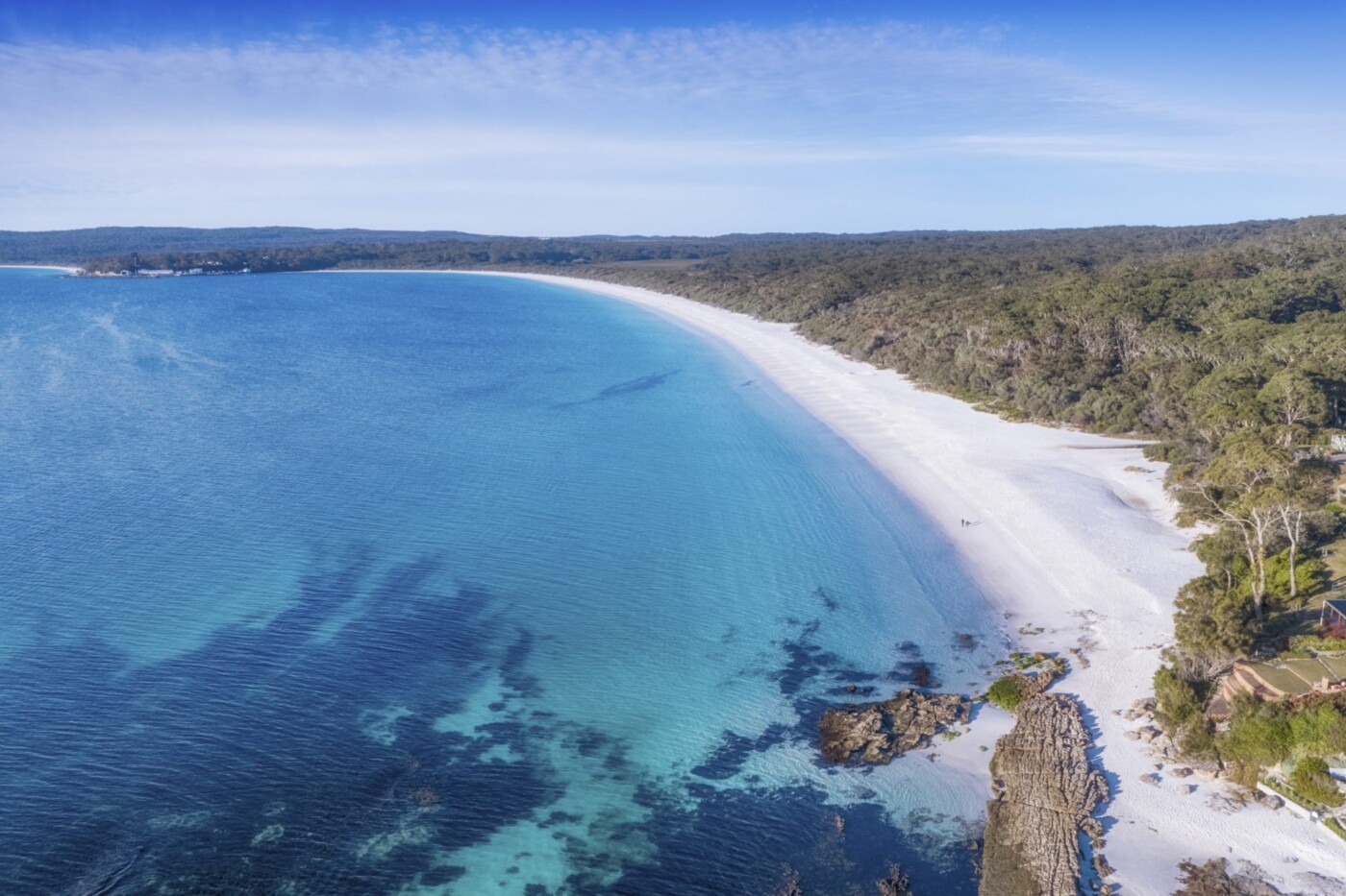 Scenic coastal views of Hyams Beach in Jervis Bay.