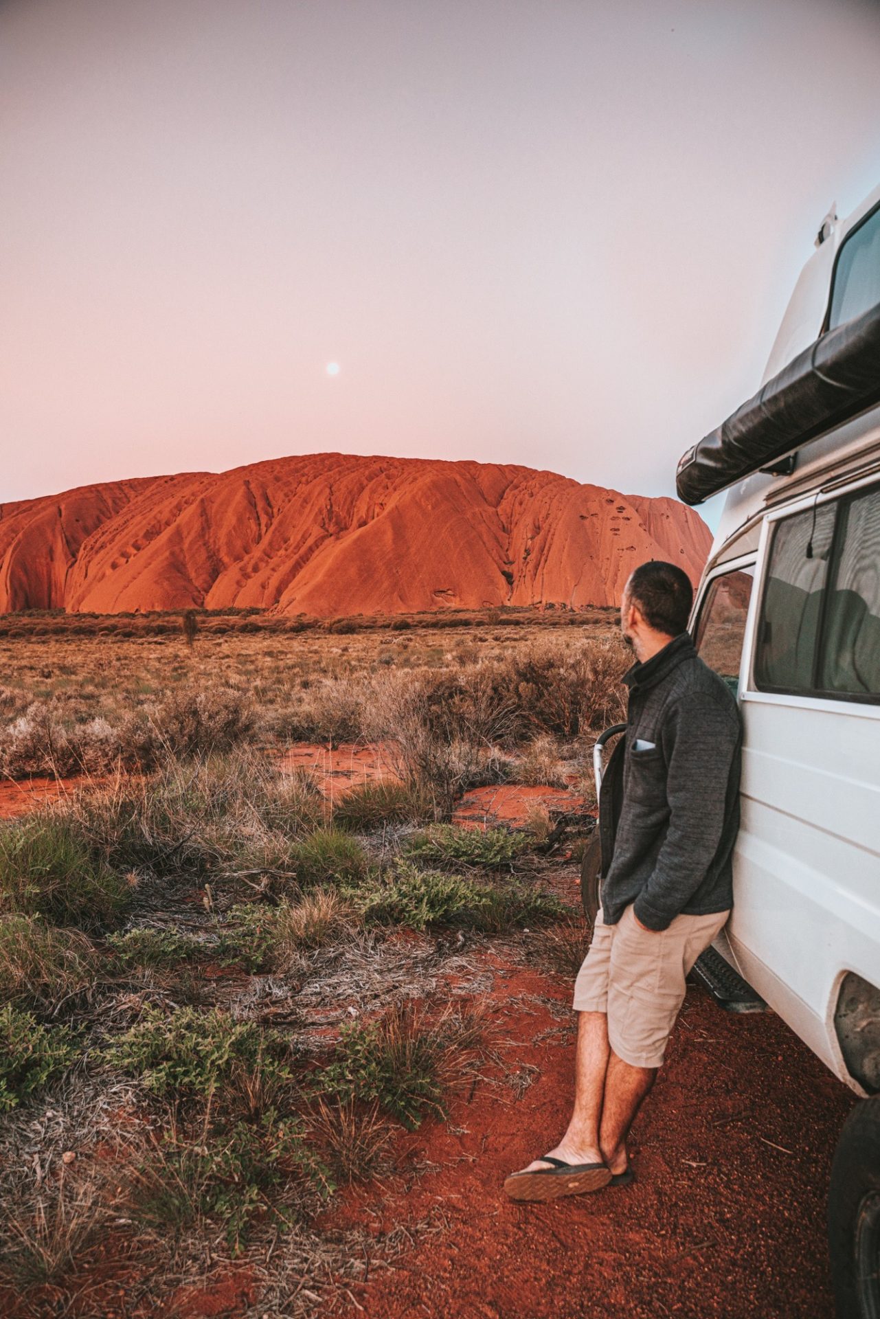 Max with Campervan Troopy at Uluru