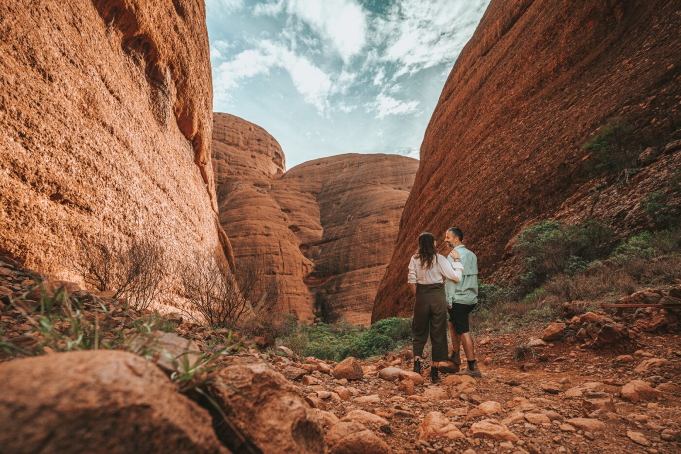 Oksana and Max at the Valley of the Winds in Olgas