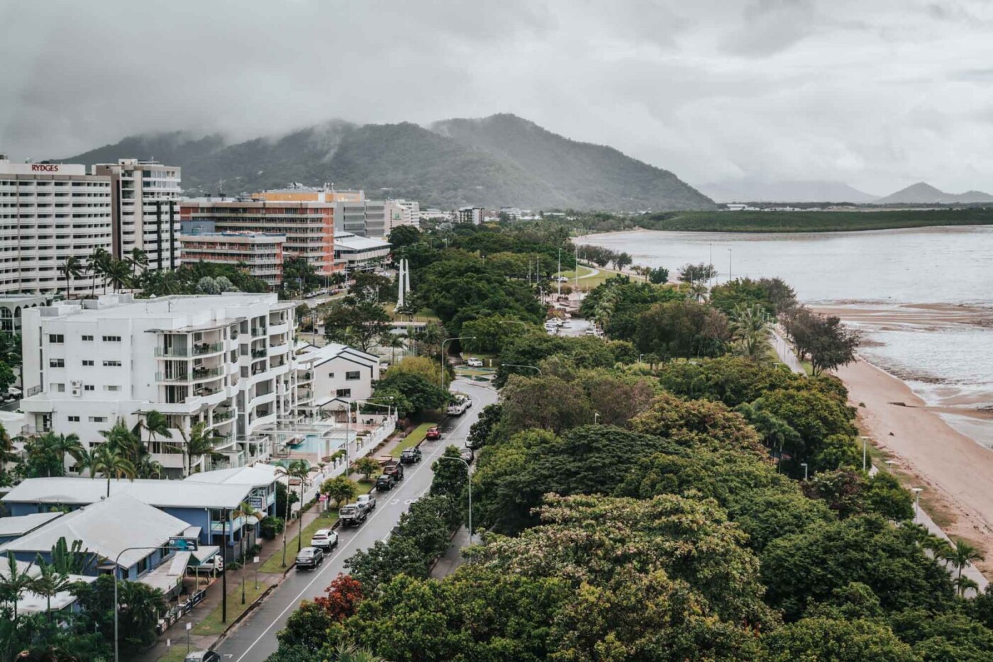 Panoramic views of Cairns from our room at Riley riley hotel cairns