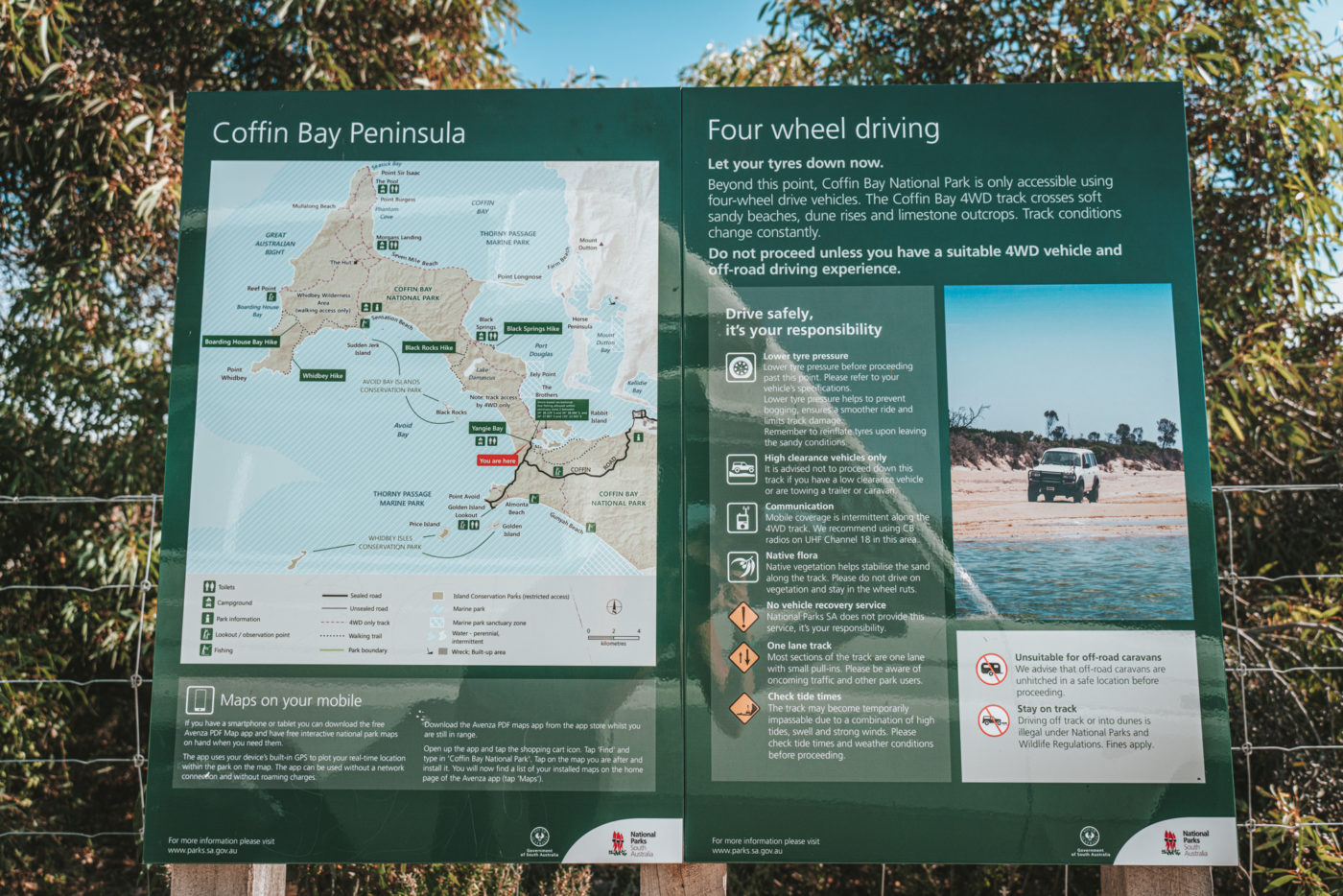 Australia SA Eyre Peninsula Coffin Bay National Park map 03773