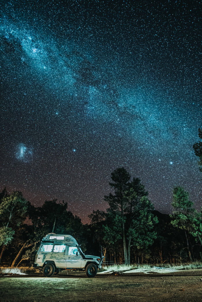 Starry night at Wilpena Pound Campground, Flinders Ranges National Park