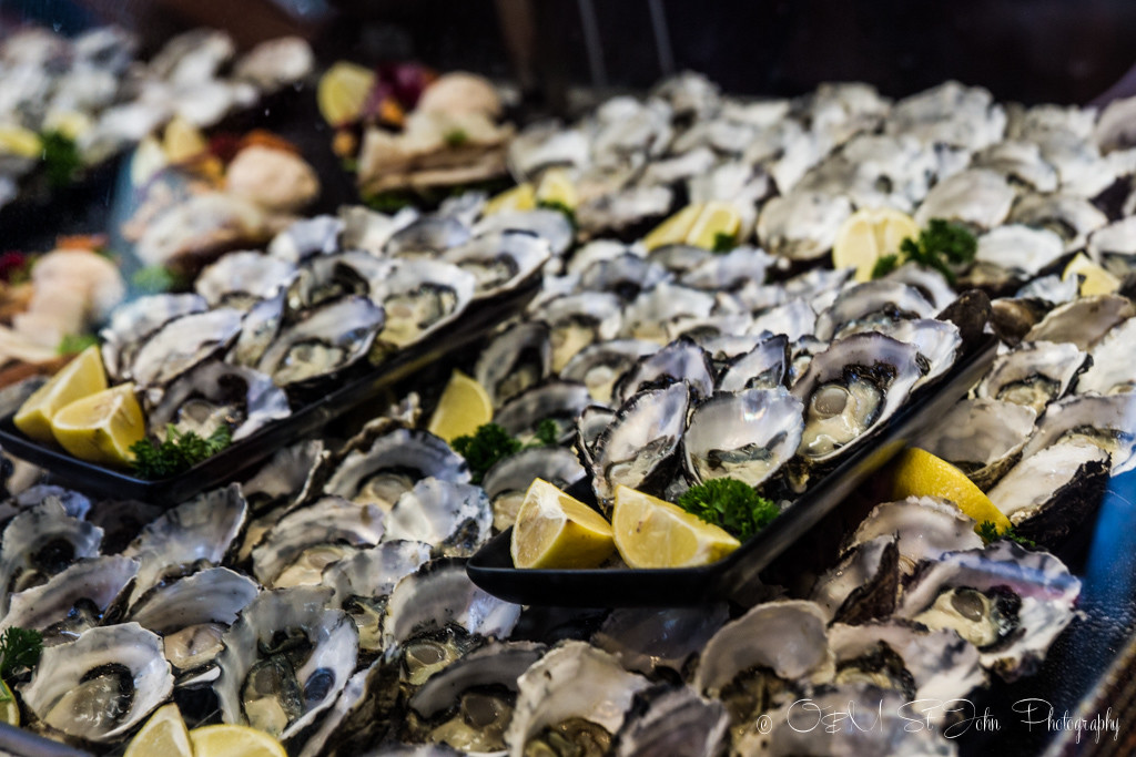 Tasmania's finest. Oysters at the Mures Restaurant in Hobart.