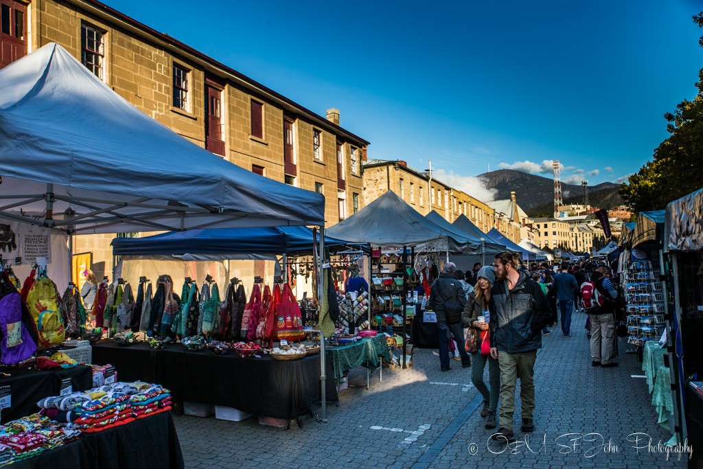 best places to visit in tasmania: Salamanca Market, Hobart.