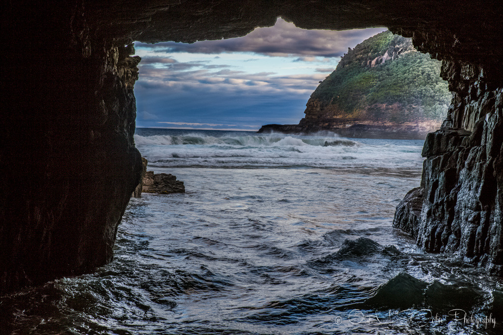 The waves crash into the Remarkable Cave