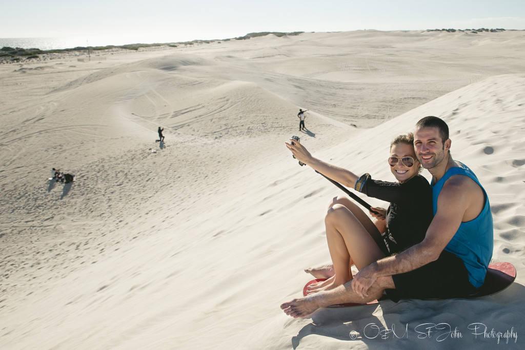 Sandboarding in Lancelin, Western Australia