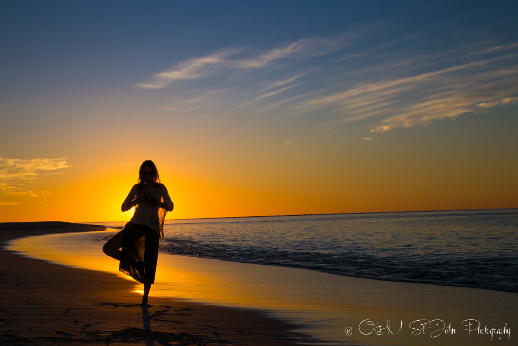 Channeling my inner yogi at sunset in Turquoise Bay, Cape Range National Park. Western Australia