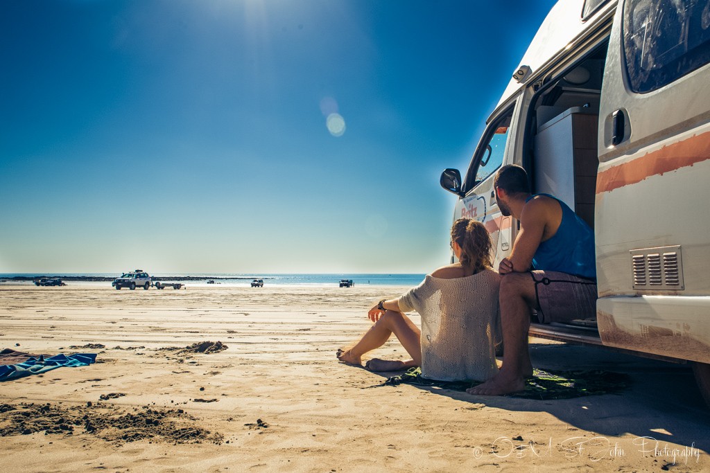 Max and Oksana. Cable Beach. Broome, road trips in australia