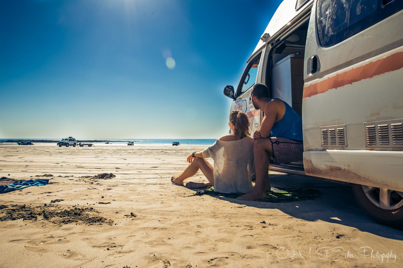 sustainable travel in australia: Enjoying time on Cable Beach in Western Australia during one of our campervan adventures in Australia