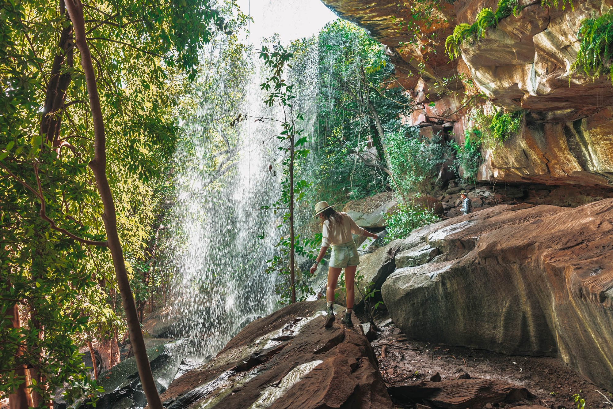 Below the falls