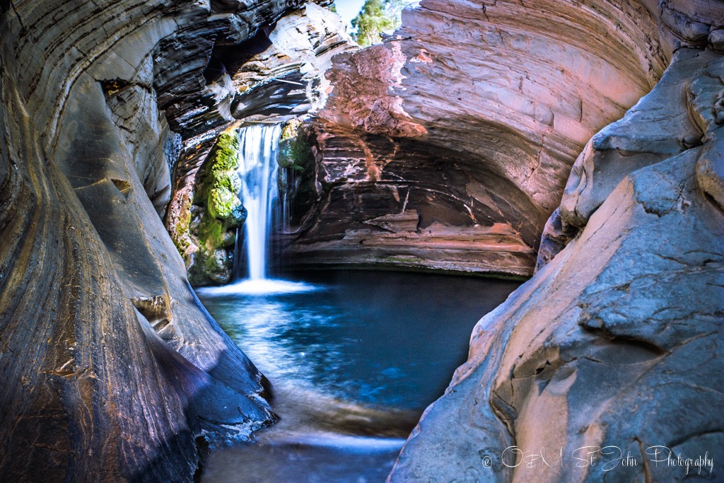 Western Australia itinerary: Hamersley Waterfall. Karijini National Park. Western Australia