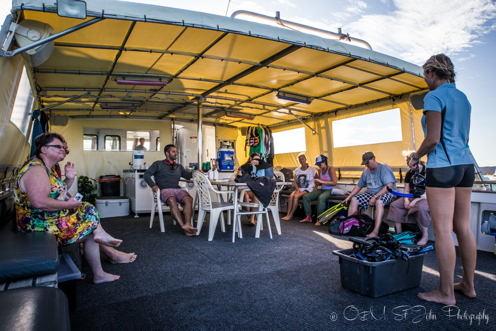 Safety briefing from Sasha. Ningaloo Reef. Exmouth. Western Australia