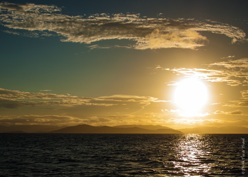 Sunset over the Whitsundays. Sailing the Whitsundays, Australia