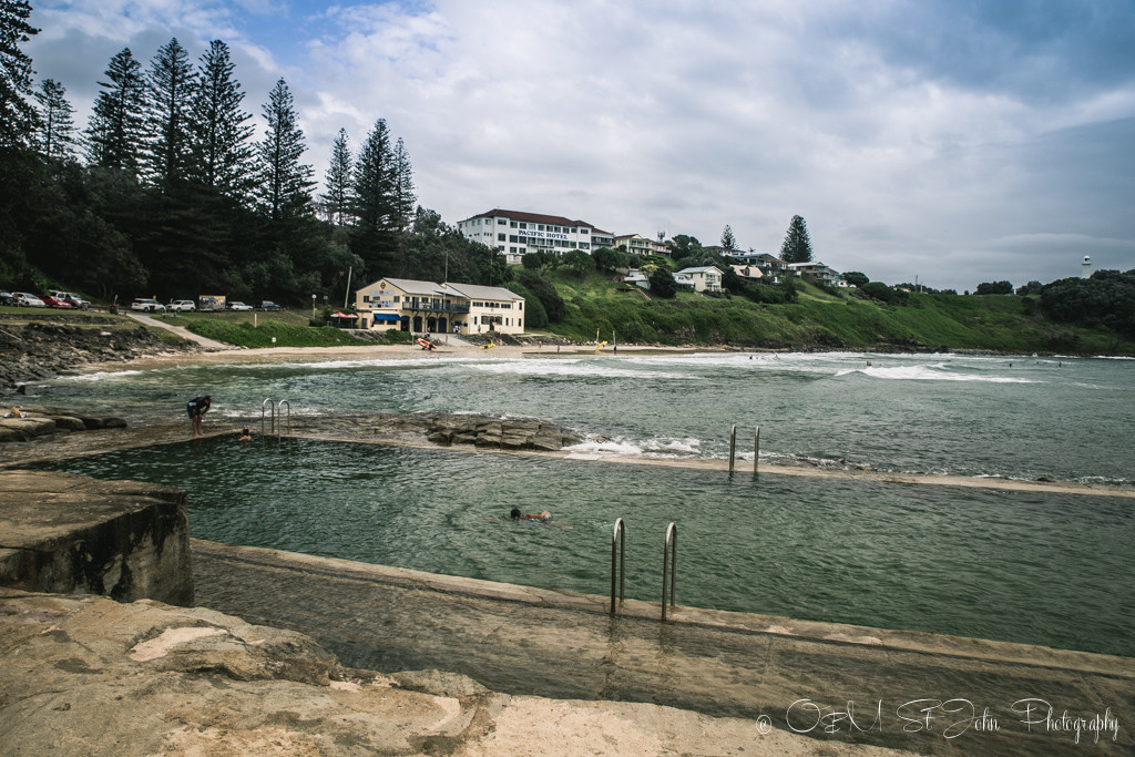 Sydney to Brisbane road trip: Ocean pools at the Yamba Main Beach, NSW