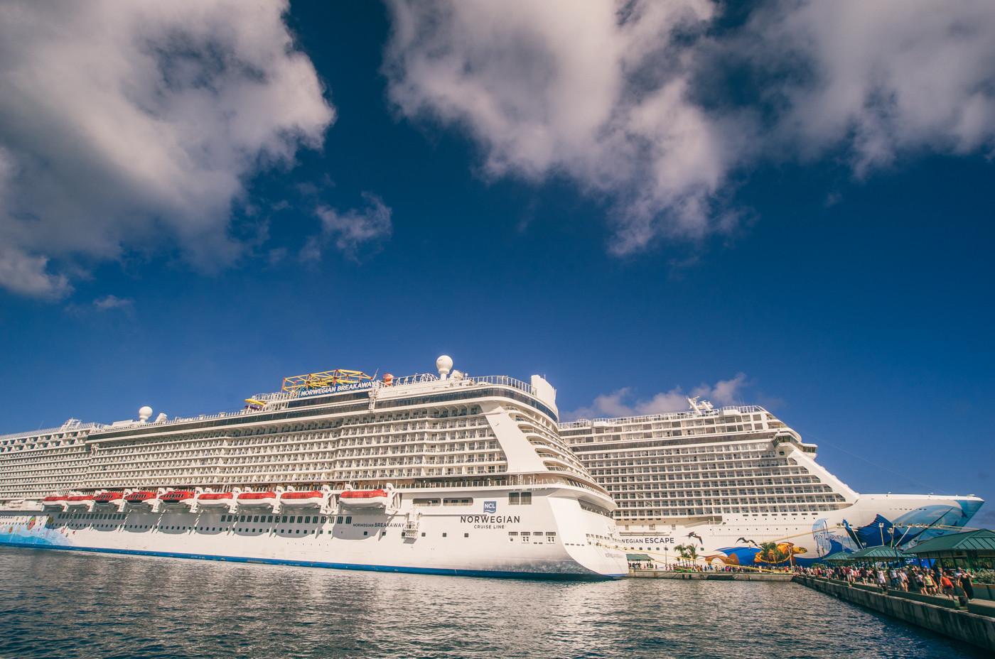 Norwegian Cruise line boats docked in Nassau. Norwegian escape. Norwegian Breakaway