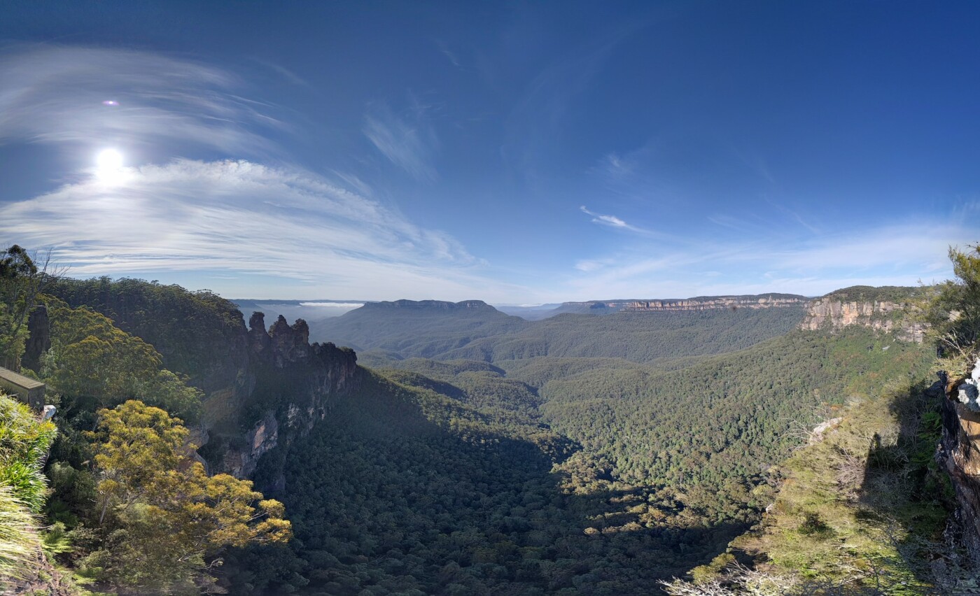 Blue Mountains in the morning sun.