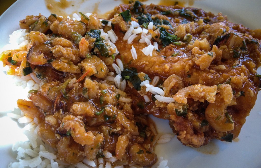Moqueca - a salt water fish stew with prawns