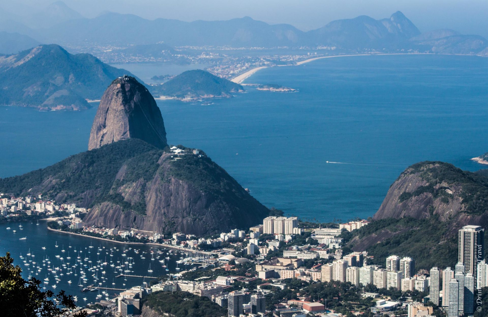 Sugarloaf Mountain, view from the top of Christ the Redeemer. Brazil