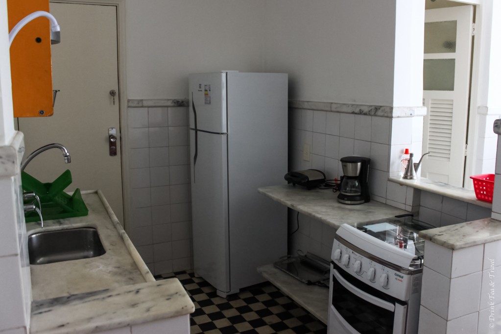 Kitchen inside our Rio de Janeiro apartment