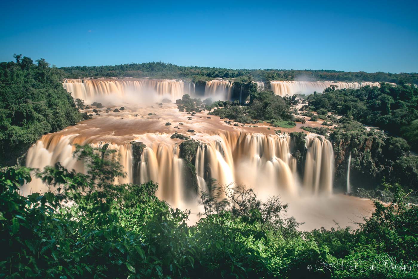 The iconic view of the Iguazu Falls along the trail
