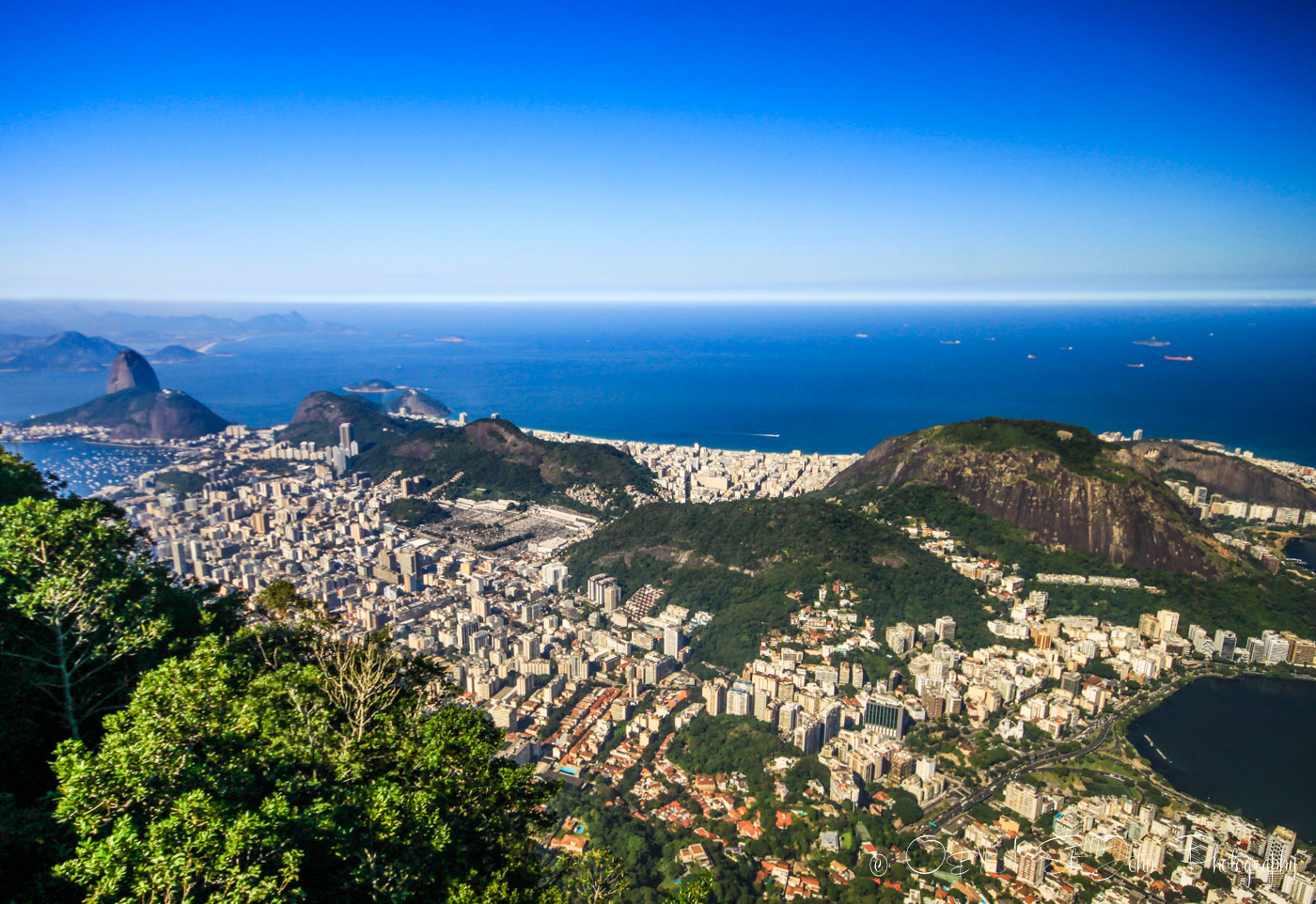 View from the top of Corcovado Mountain, Rio de Janeiro, Brazil