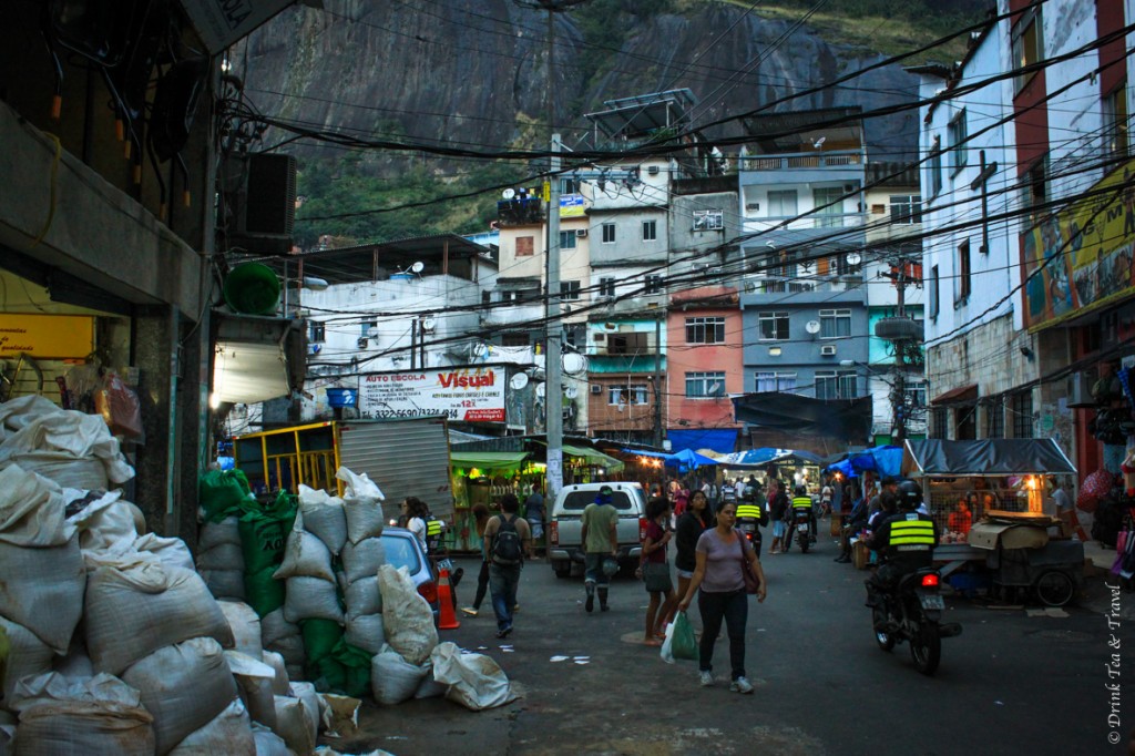 Main square in Rocinha largest favela in Rio de Janeiro