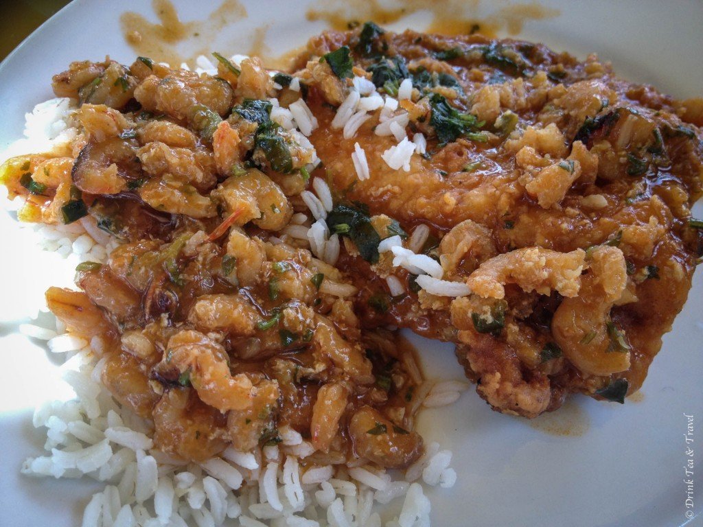 Brazilian dishes: Moqueca - a salt water fish stew with prawns