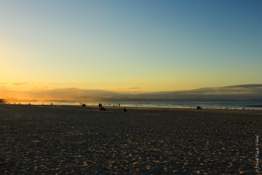 Main Beach Byron Bay at sunset