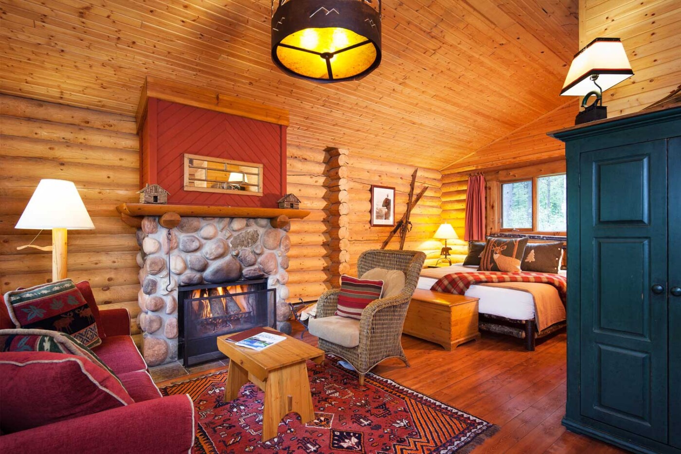 luxury resorts in british columbia: Cathedral Mountain Lodge view inside the cabin