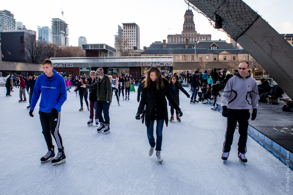 Family skate at Nathan Phillips Square in Toronto