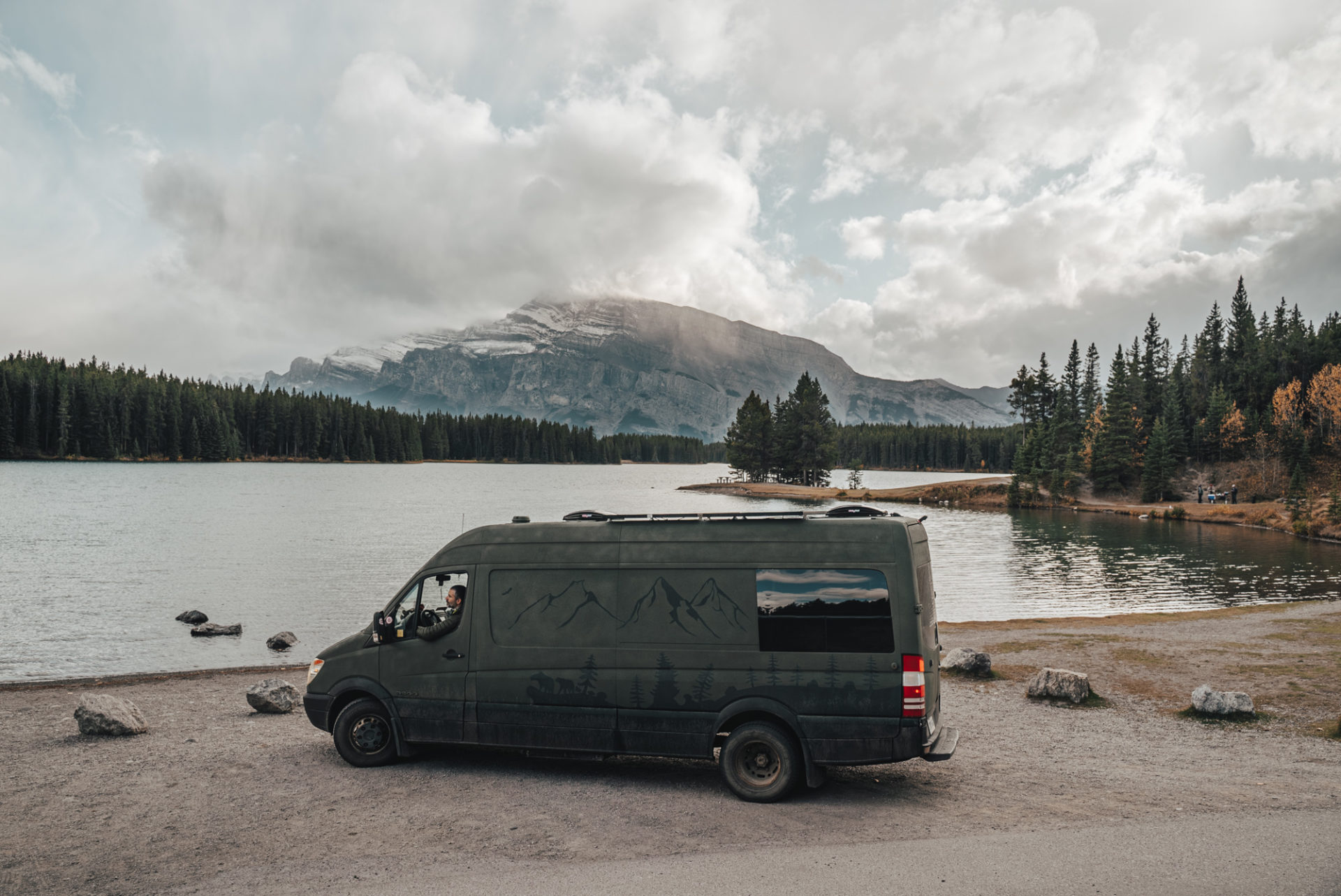 Canada Alberta Rockies Banff Two Jack Lake van