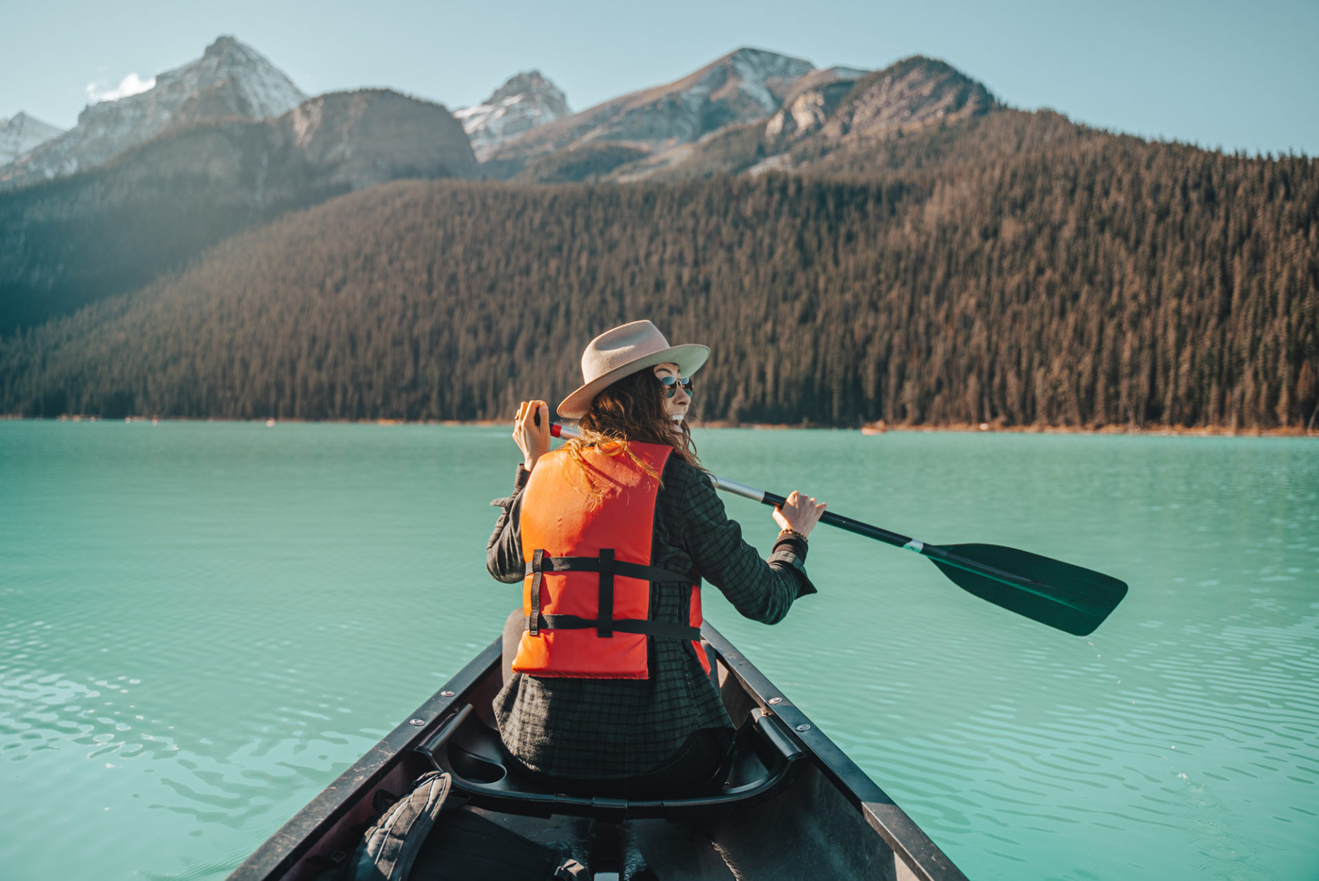 Canada Alberta Rockies Lake Louise canoe Oksana 04433