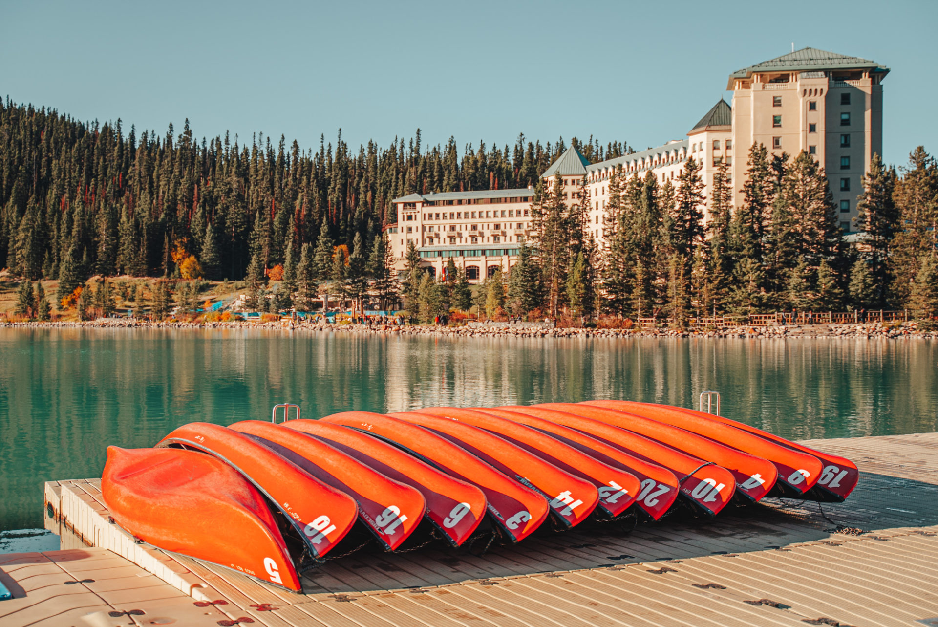 Canada Alberta Rocky Mountains Banff Lake Louise canoe Fairmont 04587