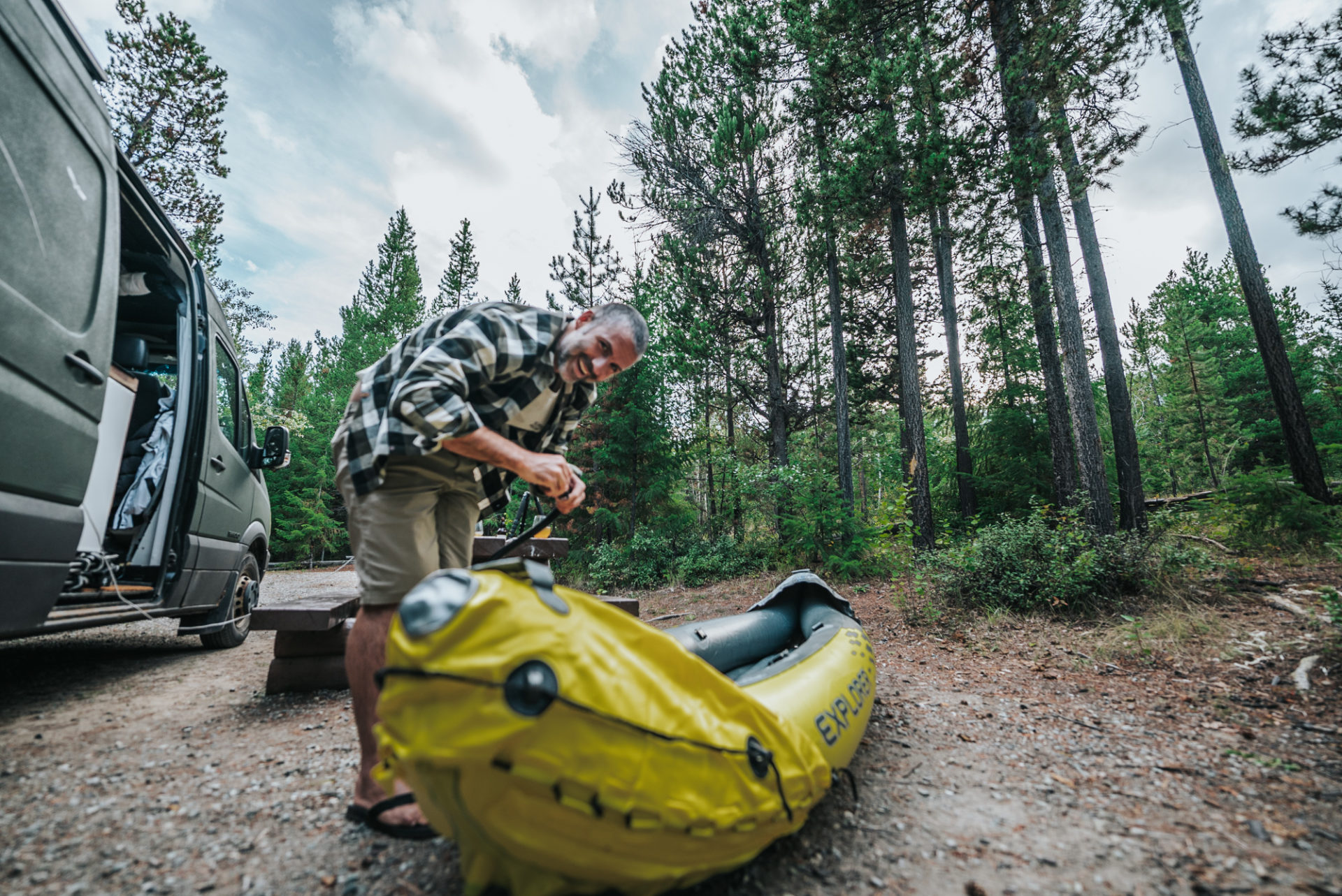 inflatable kayak, accessories for campervans