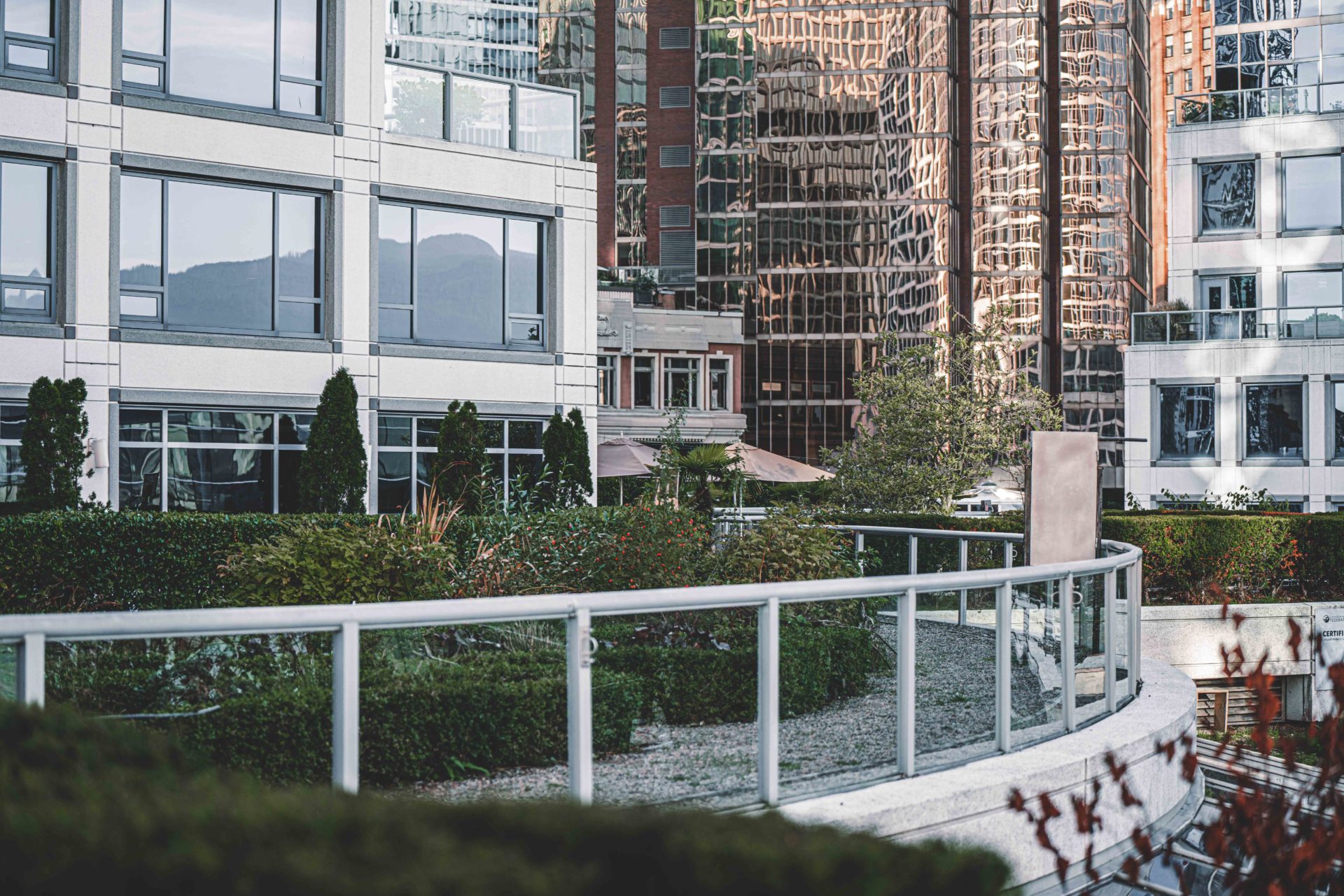 Rooftop garden at the Fairmont Waterfront Vancouver